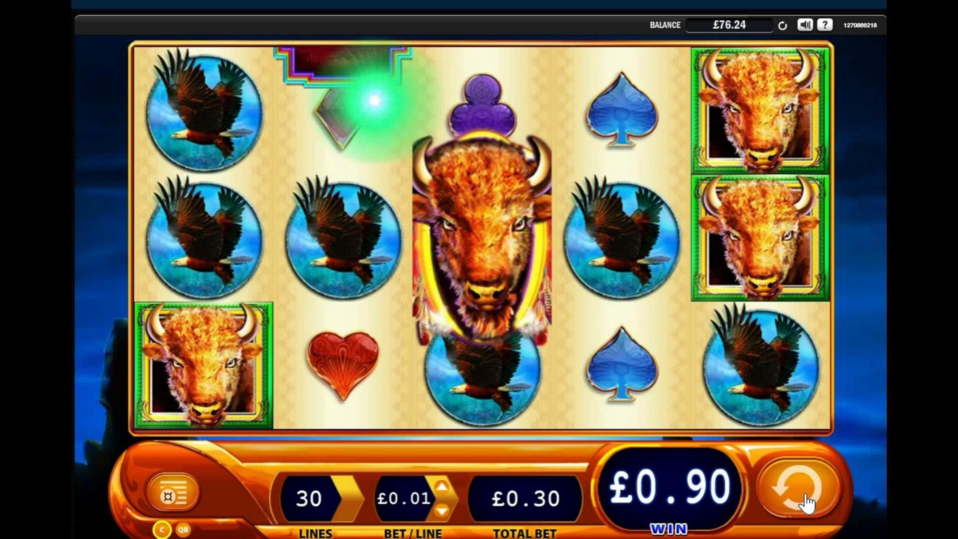 55% Match at a casino at Black Diamond Casino