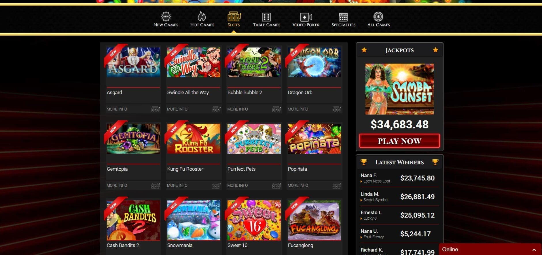 $1070 No Deposit at Golden Lion Casino