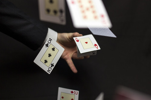 Flying playing cards