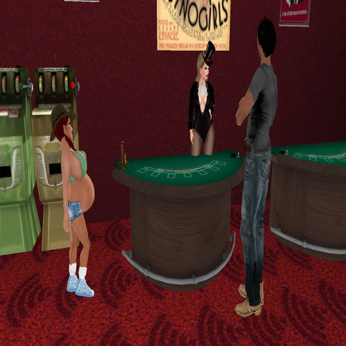 PLayful at the Casino learning how to play Balck Jack