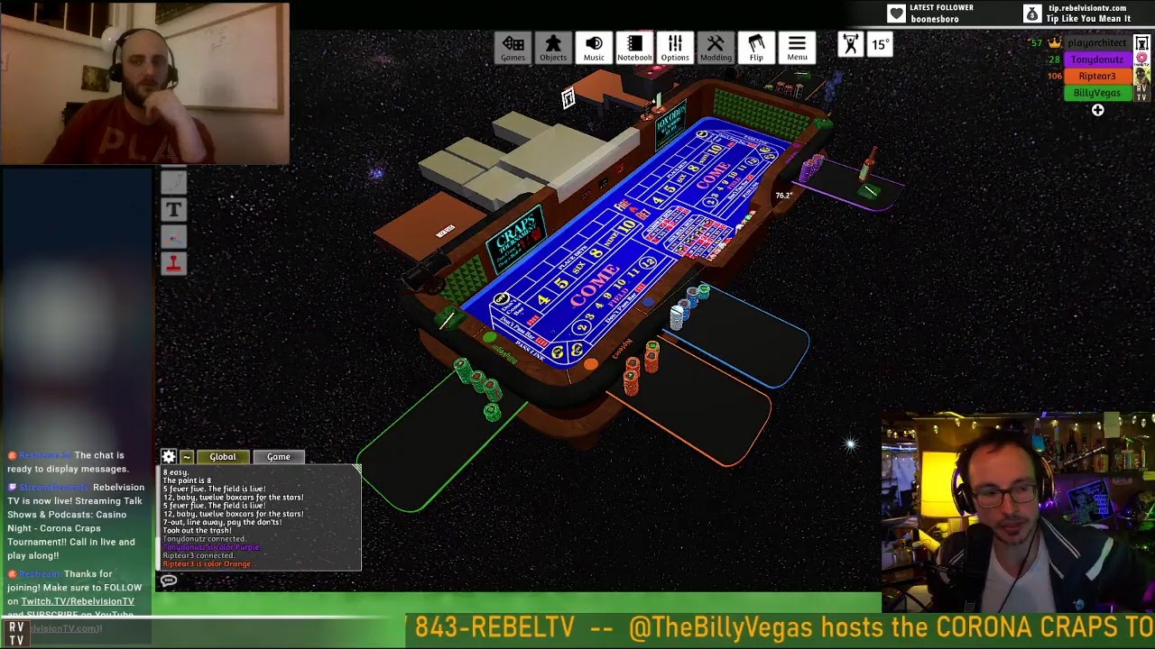 Australian Casino dark – Corona Craps Tournament!!   Call in live and play along!!