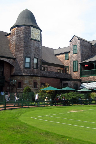 RI - Newport: Newport Casino - Casino Clock Tower and Horseshoe Court