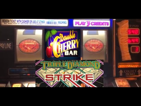 OLD SCHOOL CLASSIC Australian Casino SLOT PLAY: DOUBLE CHERRY BAR + TRIPLE DIAMOND STRIKE SLOTS! BIG WINS!