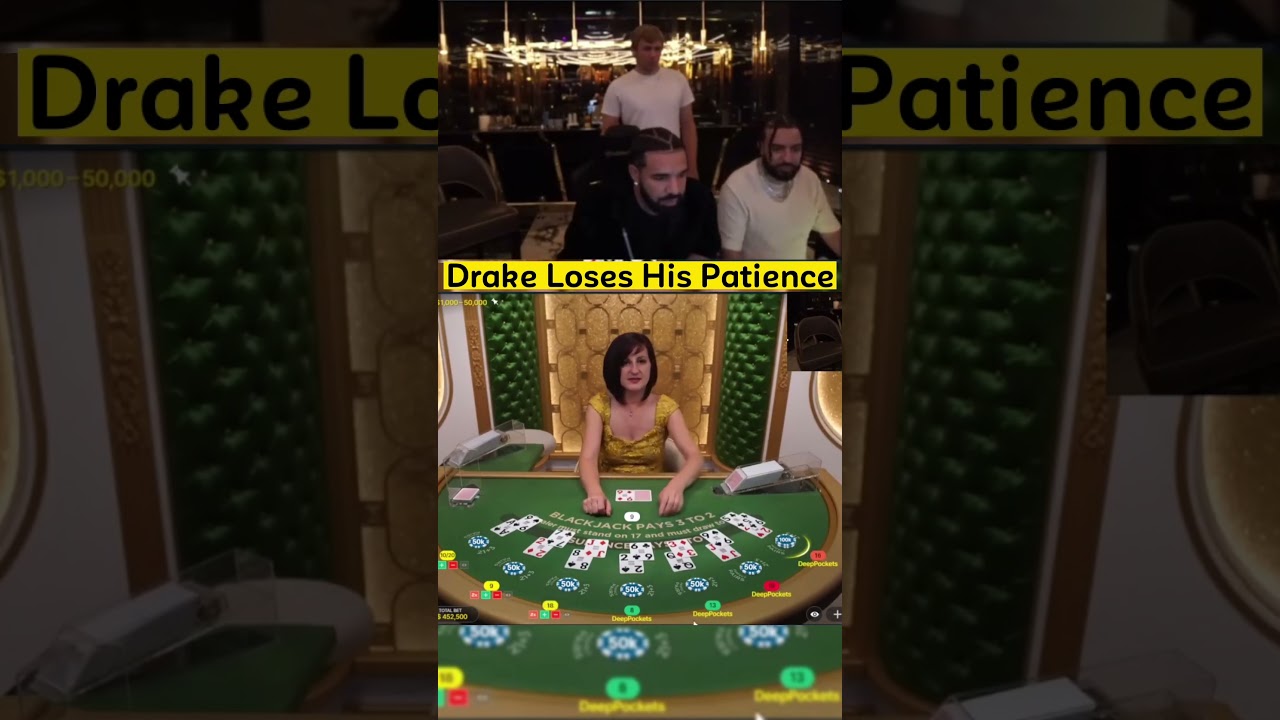 Drake Loses His Patience When Playing Blackjack! #drake #gambling #blackjack #Online Casino Australian