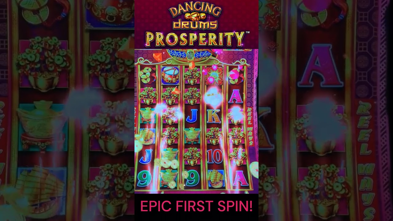 EPIC $10 FIRST SPIN ON DANCING DRUMS PROSPERITY! HUGE WIN! DANCING DRUMS SLOT MACHINE! #shorts