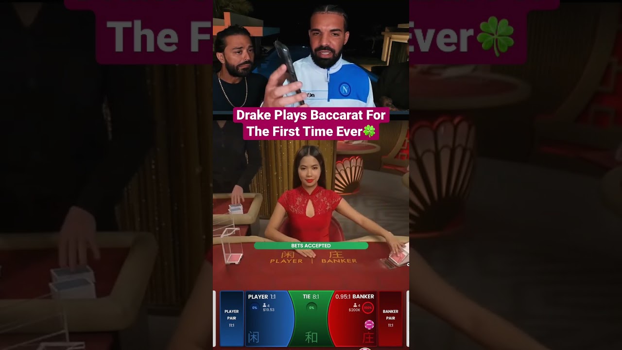 Drake Plays Baccarat For The First Time Ever! #drake #baccarat #bigwin #Online Casino Australian