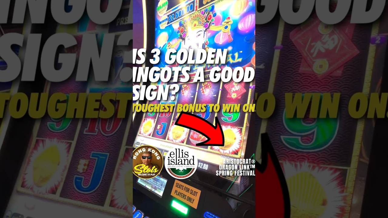 IS 3 GOLDEN INGOTS A GOOD SIGN ON THIS ELLIS ISLAND SLOTMACHINE IN LASVEGAS?! #shorts #lasvegas #fyp