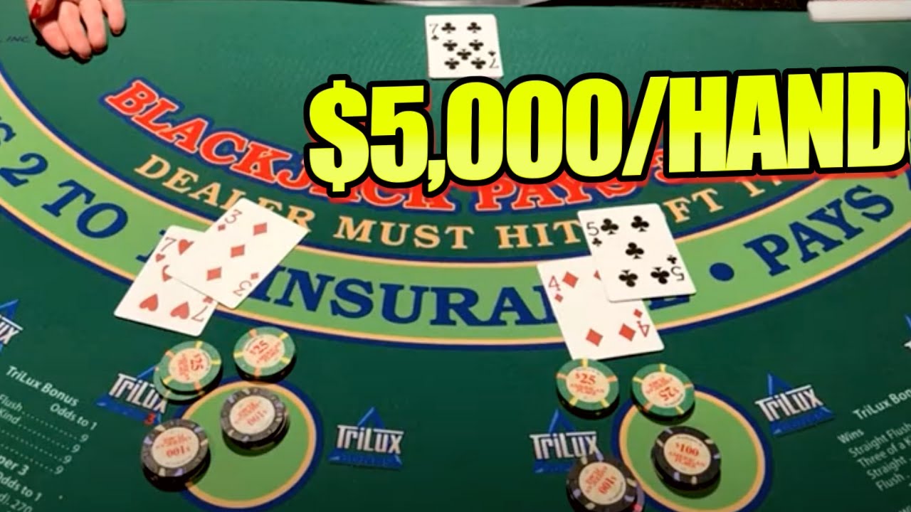 $5,000/HAND BLACKJACK LIVE FOR THE FIRST TIME AT AMERICAN PLACE Australian Casino!! #blackjack