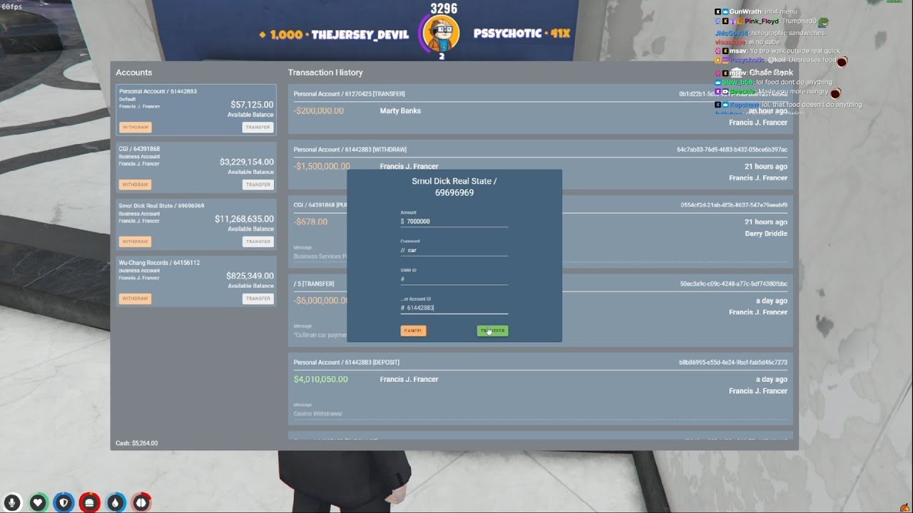 Francis Withdraws $7 Million from his Business Account to Play Australian Casino Roulette | Nopixel 3.0