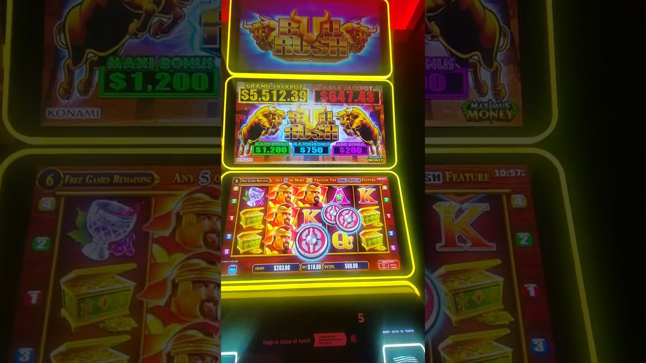 2 Setur ókeypis leiki í einu $10 Max Bets Bullrush spilakassa á Slotsmaster of Australia Stórsigur